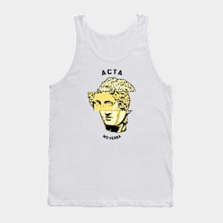 Statue with a Latin Quote Inspired by Greek Artistry Tank Top